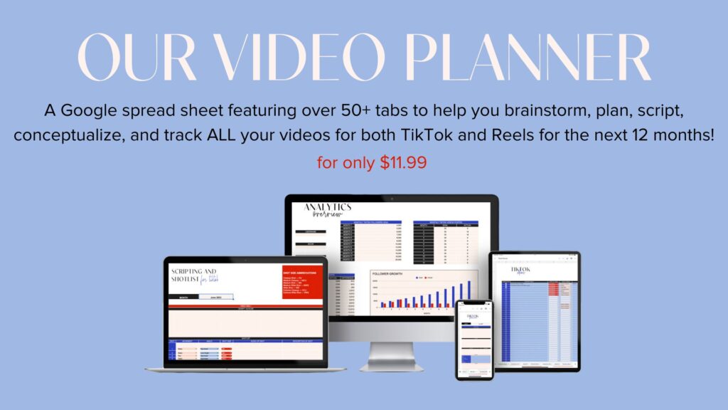 Digital download video planner with over 50 tabs to help you make quality videos consistently. 